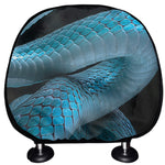 Turquoise Snake Print Car Headrest Covers