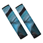 Turquoise Snake Print Car Seat Belt Covers