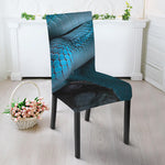 Turquoise Snake Print Dining Chair Slipcover