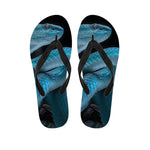 Turquoise Snake Print Flip Flops