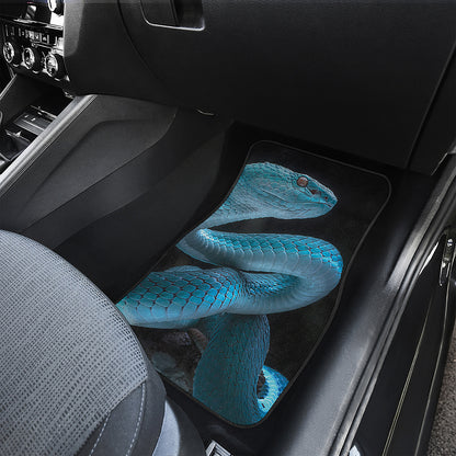 Turquoise Snake Print Front and Back Car Floor Mats
