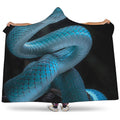 Turquoise Snake Print Hooded Blanket