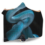 Turquoise Snake Print Hooded Blanket