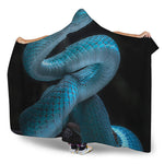 Turquoise Snake Print Hooded Blanket
