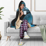 Turquoise Snake Print Hooded Blanket