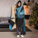 Turquoise Snake Print Hooded Blanket