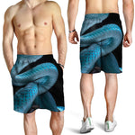 Turquoise Snake Print Men's Shorts