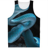 Turquoise Snake Print Men's Tank Top