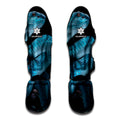 Turquoise Snake Print Muay Thai Shin Guards