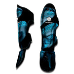 Turquoise Snake Print Muay Thai Shin Guard