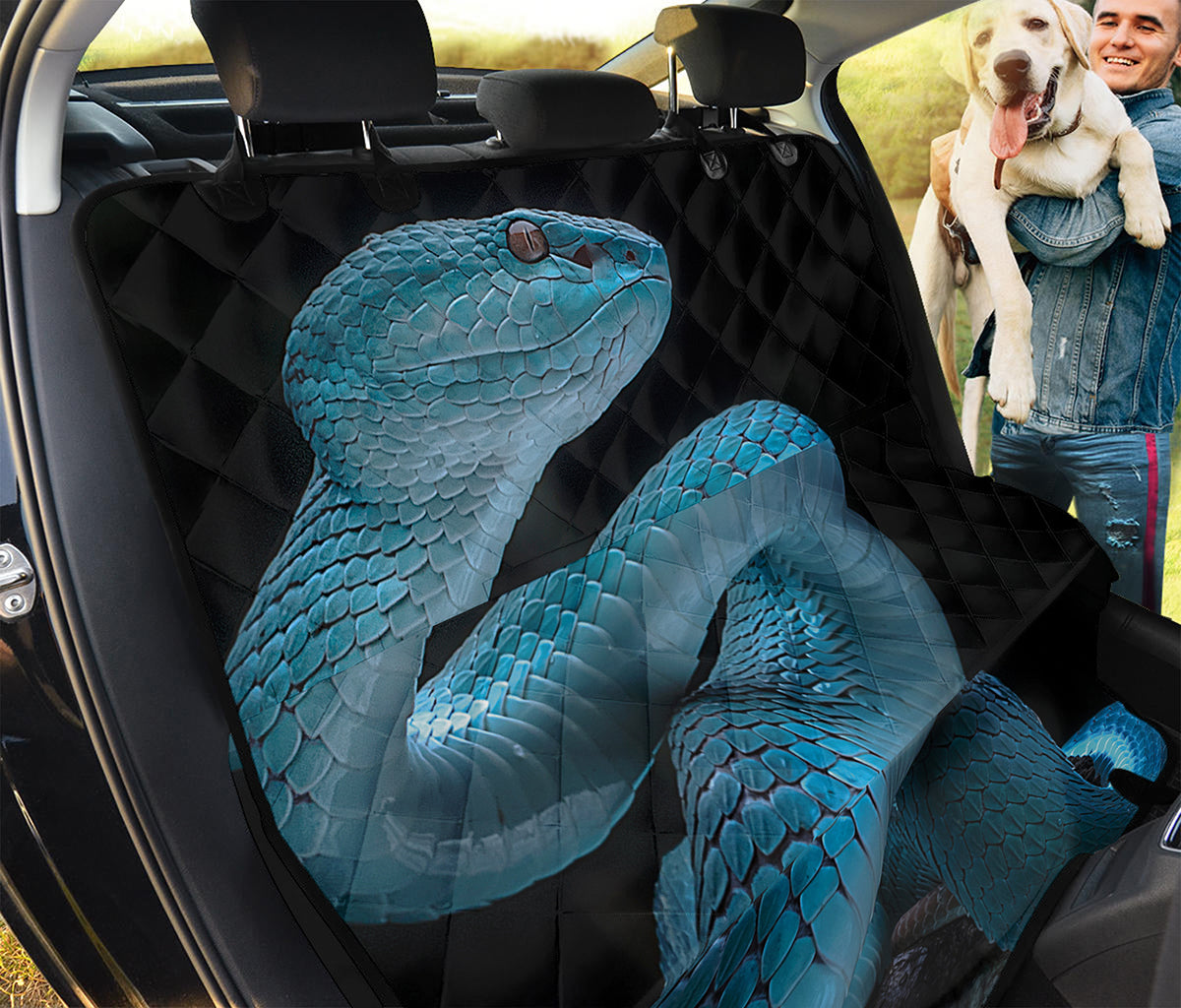 Turquoise Snake Print Pet Car Back Seat Cover
