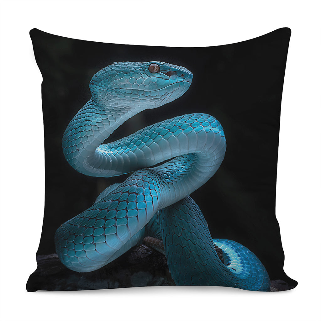 Turquoise Snake Print Pillow Cover