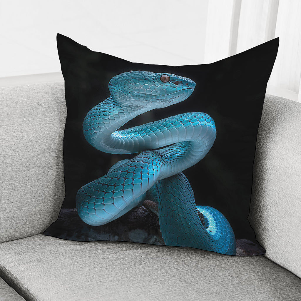 Turquoise Snake Print Pillow Cover