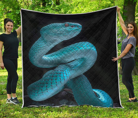 Turquoise Snake Print Quilt
