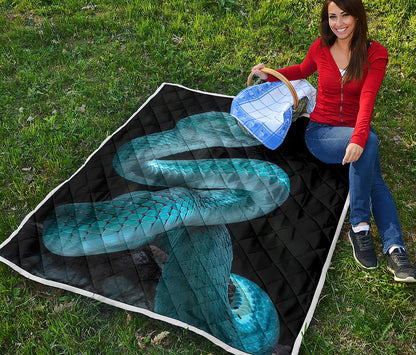 Turquoise Snake Print Quilt