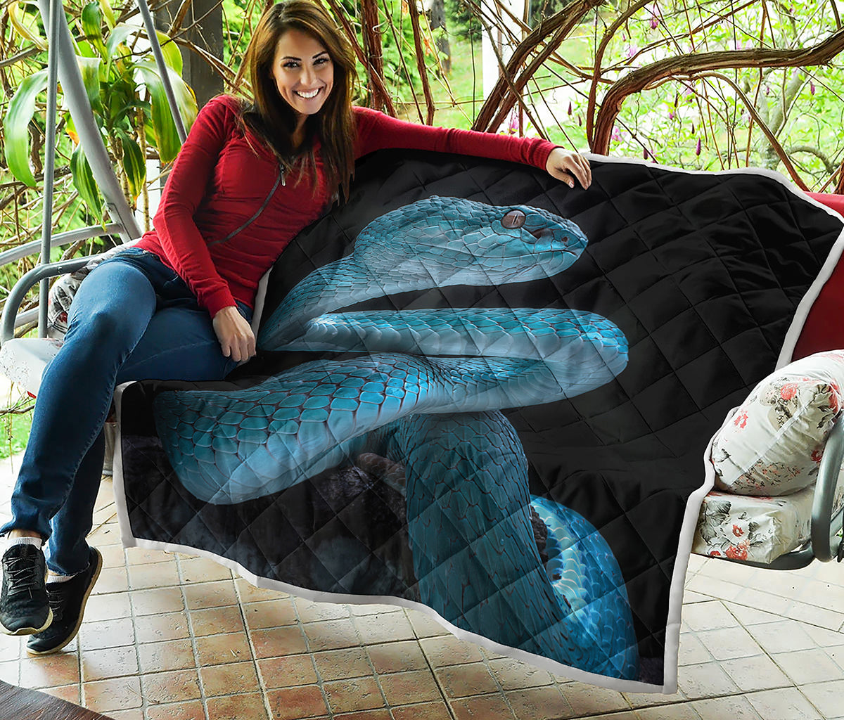Turquoise Snake Print Quilt