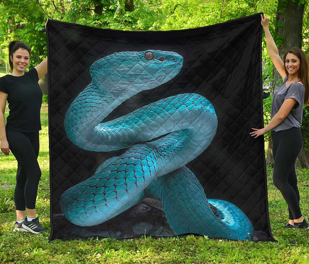 Turquoise Snake Print Quilt