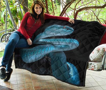 Turquoise Snake Print Quilt