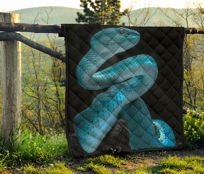 Turquoise Snake Print Quilt