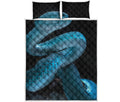 Turquoise Snake Print Quilt Bed Set