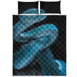 Turquoise Snake Print Quilt Bed Set