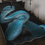 Turquoise Snake Print Quilt Bed Set