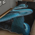 Turquoise Snake Print Quilt Bed Set