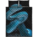 Turquoise Snake Print Quilt Bed Set