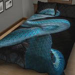 Turquoise Snake Print Quilt Bed Set