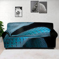 Turquoise Snake Print Sofa Cover