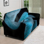 Turquoise Snake Print Sofa Cover