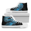 Turquoise Snake Print White High Top Sneakers