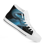 Turquoise Snake Print White High Top Shoes