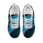 Turquoise Snake Print White Sneakers