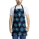 Turquoise Snowflake Pattern Print Apron