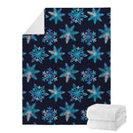 Turquoise Snowflake Pattern Print Blanket