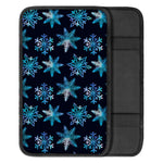 Turquoise Snowflake Pattern Print Car Center Console Cover