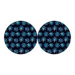 Turquoise Snowflake Pattern Print Car Coasters