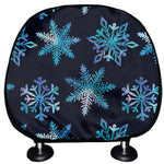Turquoise Snowflake Pattern Print Car Headrest Covers