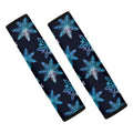Turquoise Snowflake Pattern Print Car Seat Belt Covers