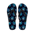 Turquoise Snowflake Pattern Print Flip Flops