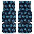 Turquoise Snowflake Pattern Print Front and Back Car Floor Mats