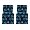 Turquoise Snowflake Pattern Print Front Car Floor Mats