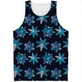 Turquoise Snowflake Pattern Print Men's Tank Top