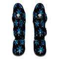 Turquoise Snowflake Pattern Print Muay Thai Shin Guards