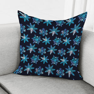 Turquoise Snowflake Pattern Print Pillow Cover