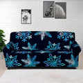Turquoise Snowflake Pattern Print Sofa Cover