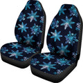 Turquoise Snowflake Pattern Print Universal Fit Car Seat Covers