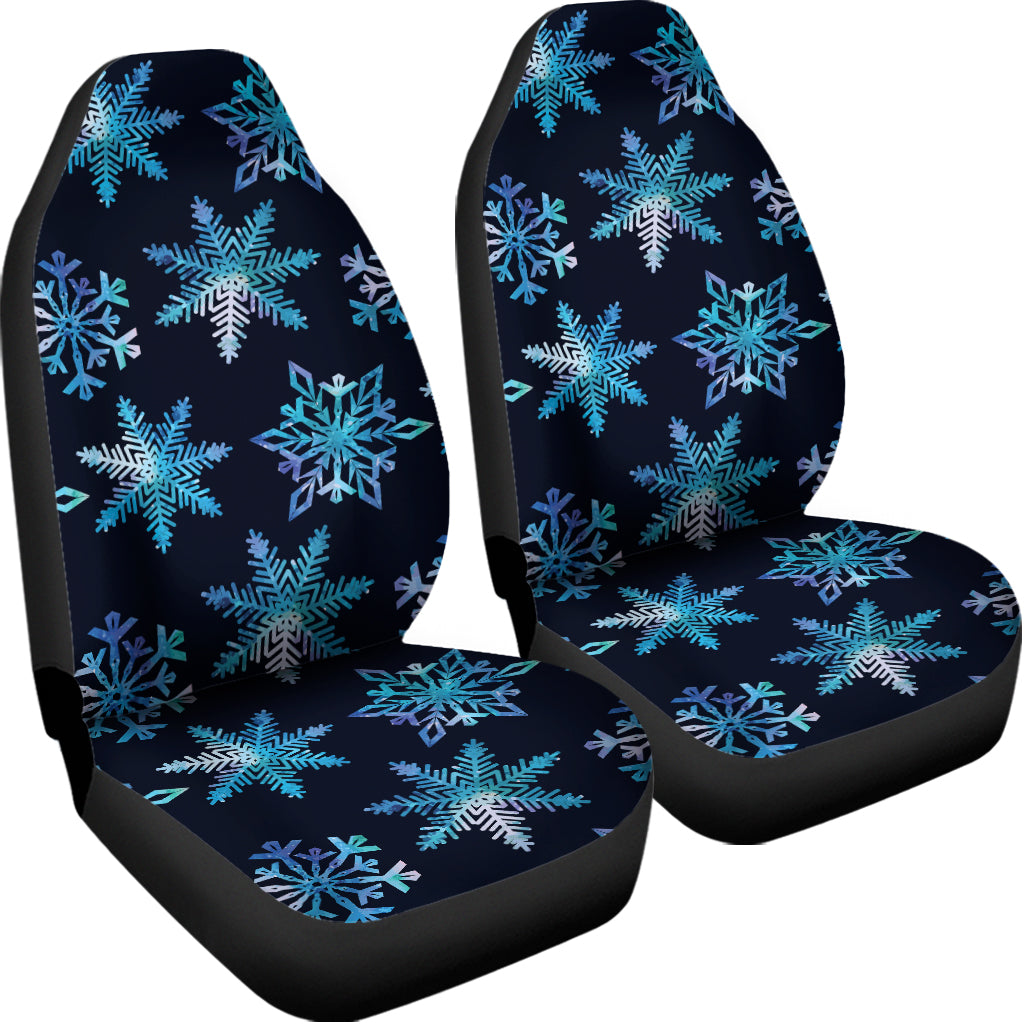 Turquoise Snowflake Pattern Print Universal Fit Car Seat Covers
