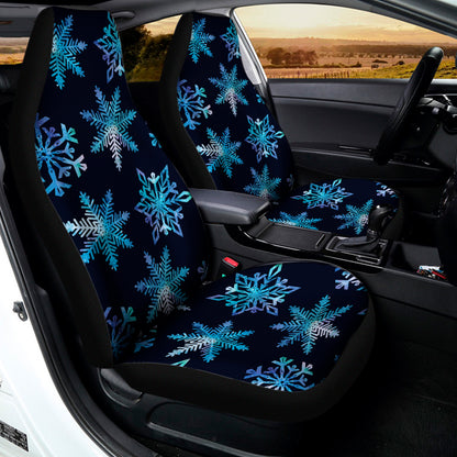 Turquoise Snowflake Pattern Print Universal Fit Car Seat Covers
